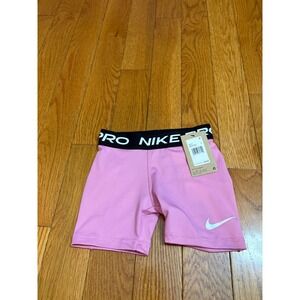 Nike Pro Dri-FIT Girls' Training Shorts Pink Size 6 Athletic Activewear NWT